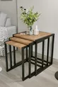 Table d'appoint en métal triple, table gigogne, table basse, table d'appoint latérale, pin Toros