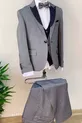 Ensemble de costume classique pour garçon Mojo avec détail de col  Gris-Bleu marine