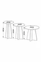 Table basse en champignon scandinave large Set de 3 tables gigognes Table d'appoint Table centrale Chêne saphir