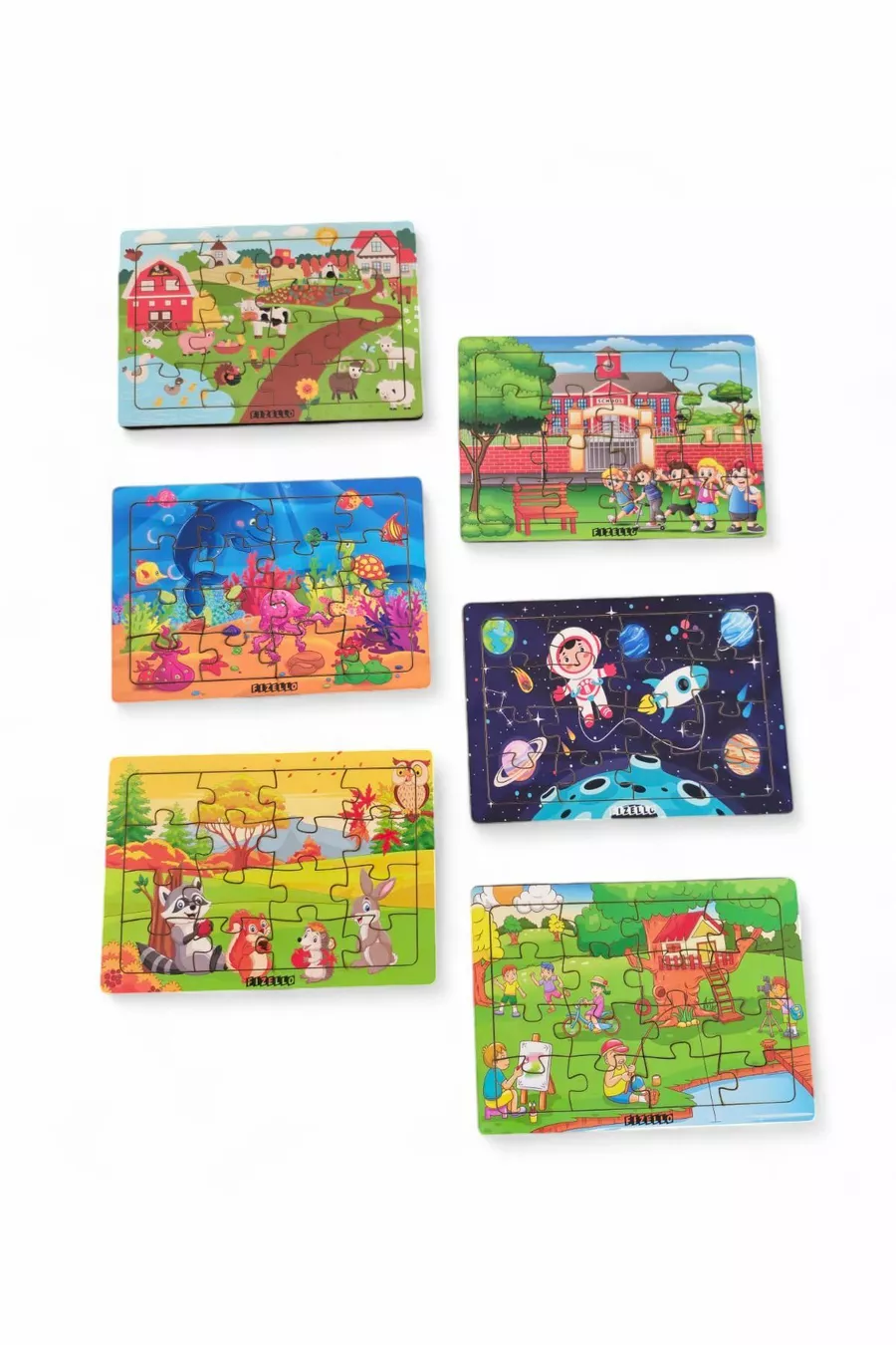 6 Pièces  Ensembles Puzzle Éducatif et Pédagogique en Bois pour Enfants Montessori & Jouet Puzzle pour Bébés et Enfants