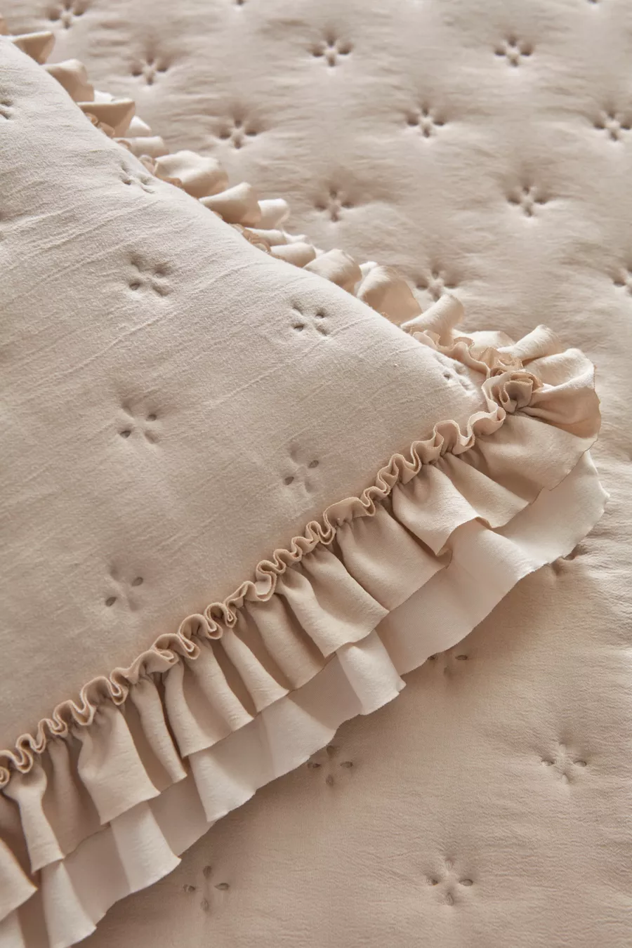 Ensemble de housse de lit double Viona Beige