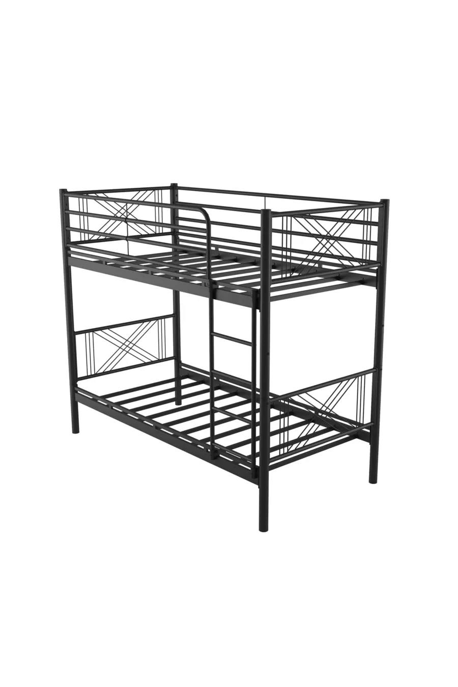 Lit superposé en métal premium Mix  compatible avec matelas Noir, lit superposé détachable