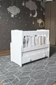 Berceau en bois blanc pour bébé avec tiroir et balancement, à placer à côté de la mère