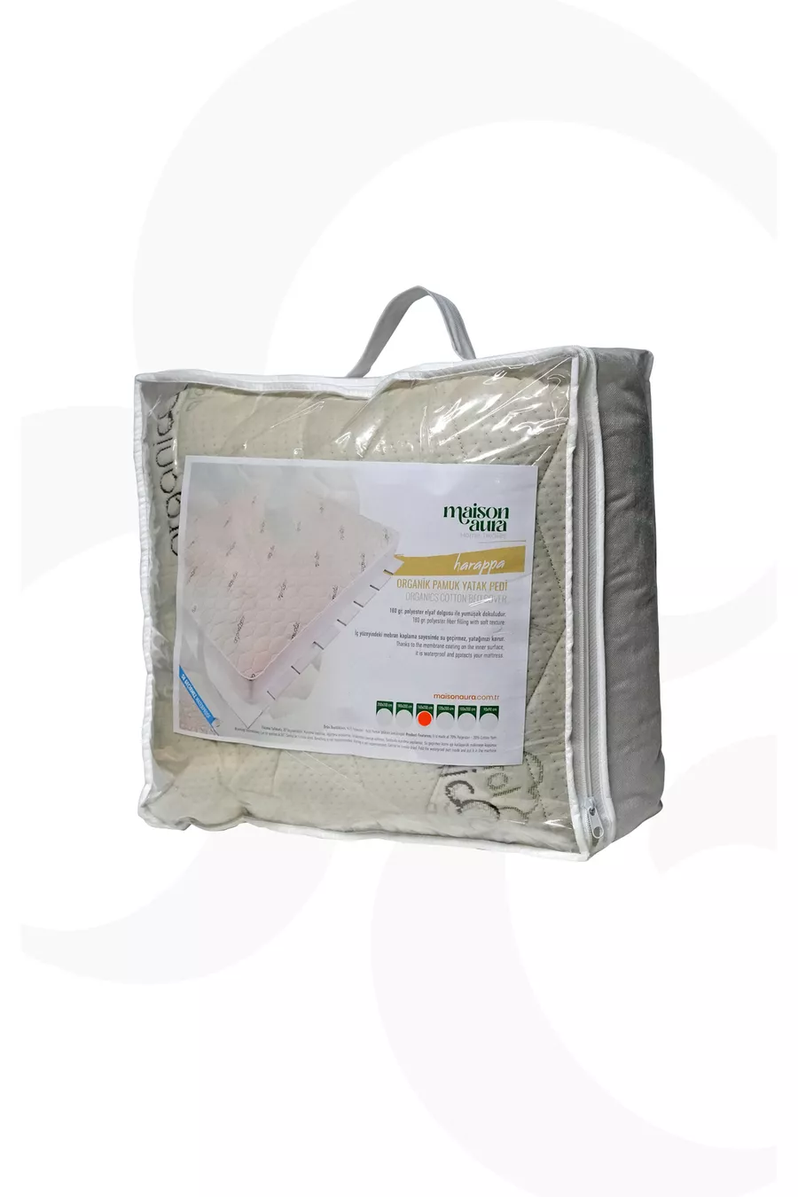 Alez Harappa Housse de Matelas Imperméable en Coton Bio Ajustée Protection de Lit