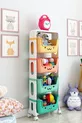 Armoire à jouets à 4 niveaux, organisateur de jouets, armoire à jouets avec panier