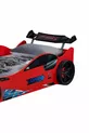 Lit avec voiture, lit voiture avec sommier superposé et barrières, avec LED - Rouge 1 matelas Comfort