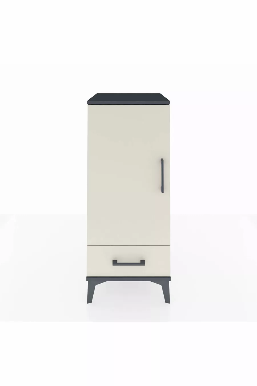 Table de chevet Hyperion avec 2 étagères, 1 tiroir et 1 porte, anthracite-gris pierre