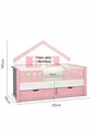 % Lit Montessori pour enfants en MDF avec tiroirs, rose