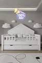 % Lit Montessori pour enfants en MDF avec tiroirs, blanc