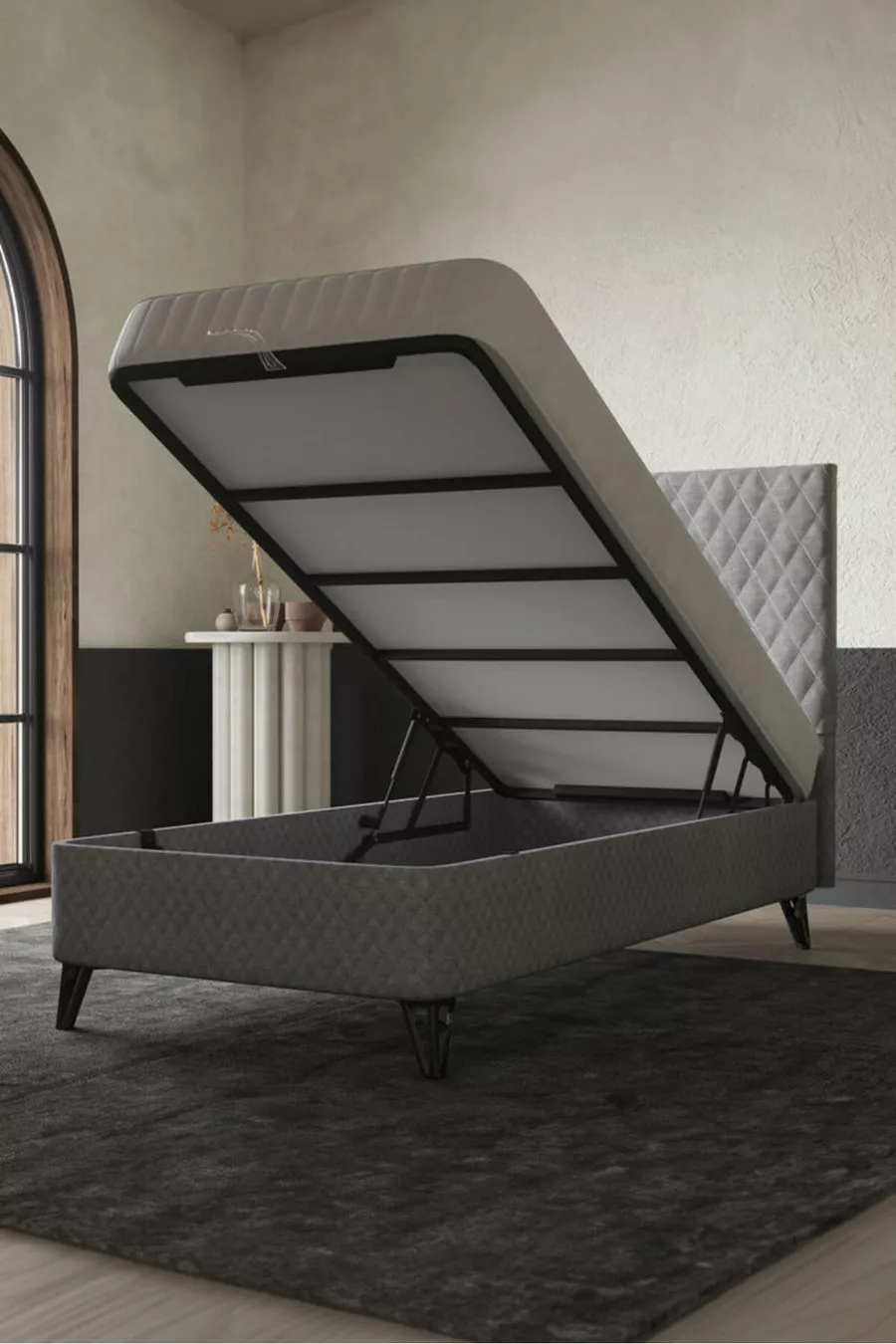 Ensemble Lit Simple Pro / Matelas Orthopédique - Sommier - Tête de Lit / Ensemble de Lit 3 Pièces