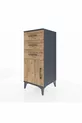 Commode Hyperion à une étagère, 3 tiroirs et une porte, anthracite-pin