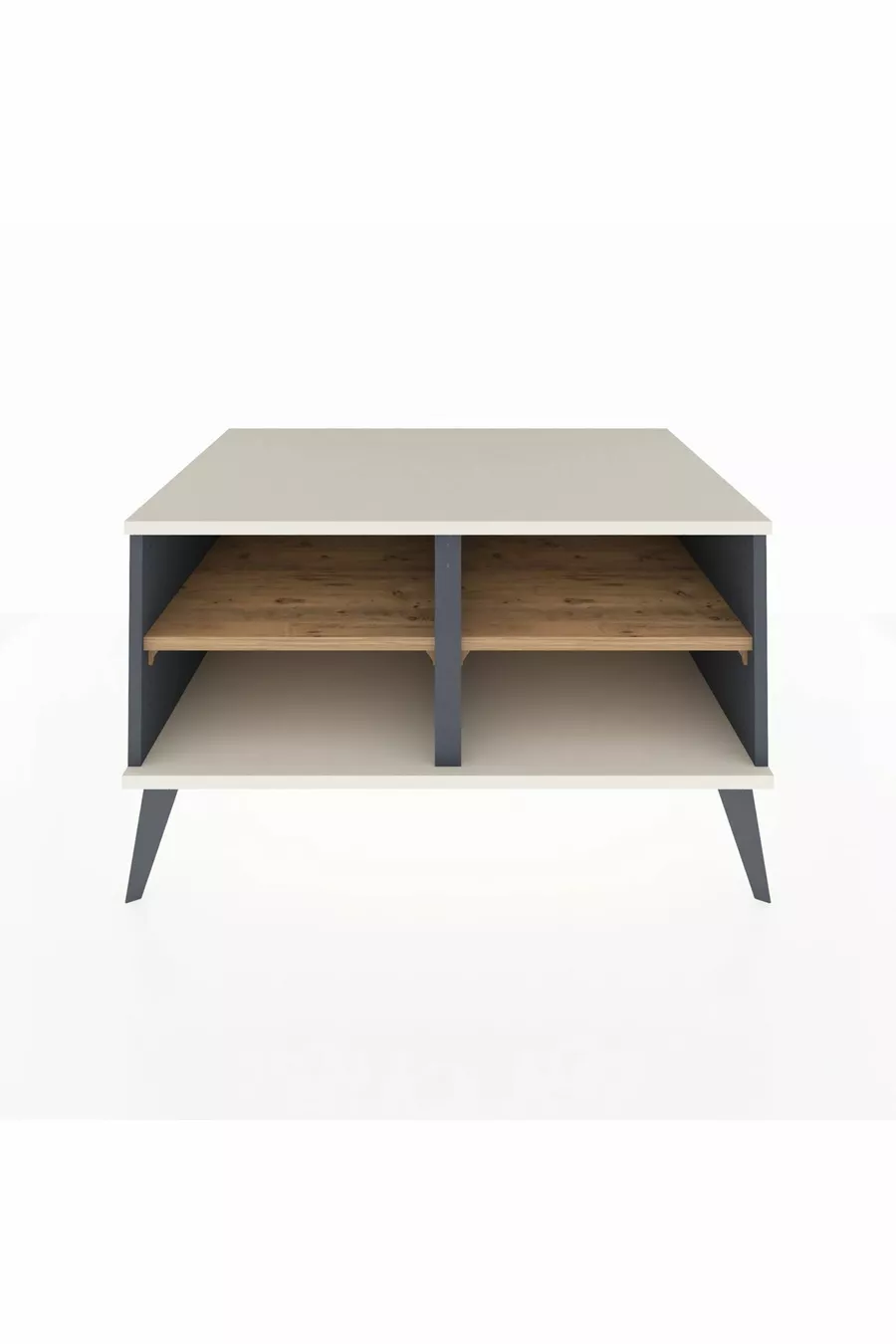 Commode Kronos 2 étagères Anthracite-Pierre de lune/Sapin