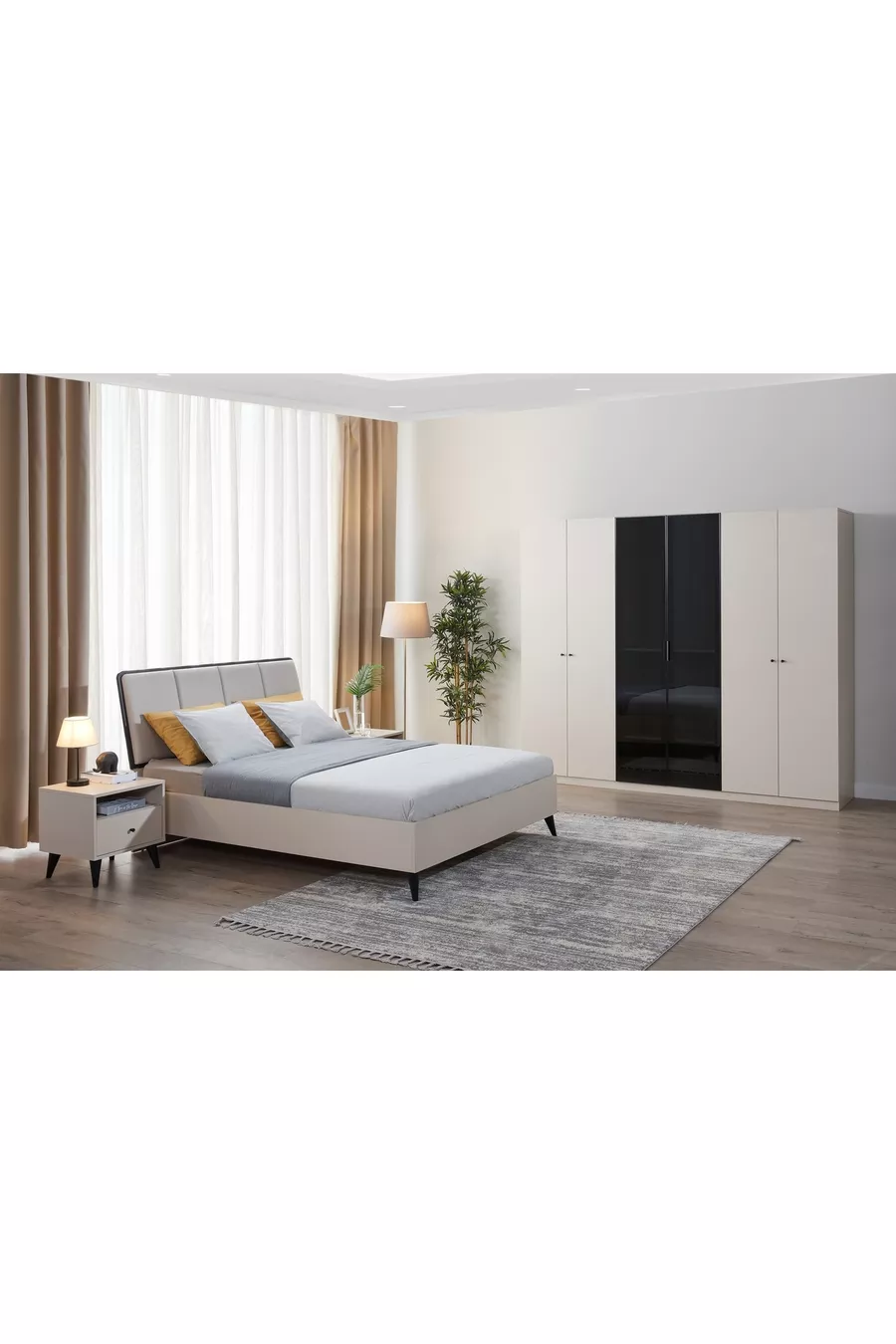 Ensemble de chambre Solina, Beige, 6 portes