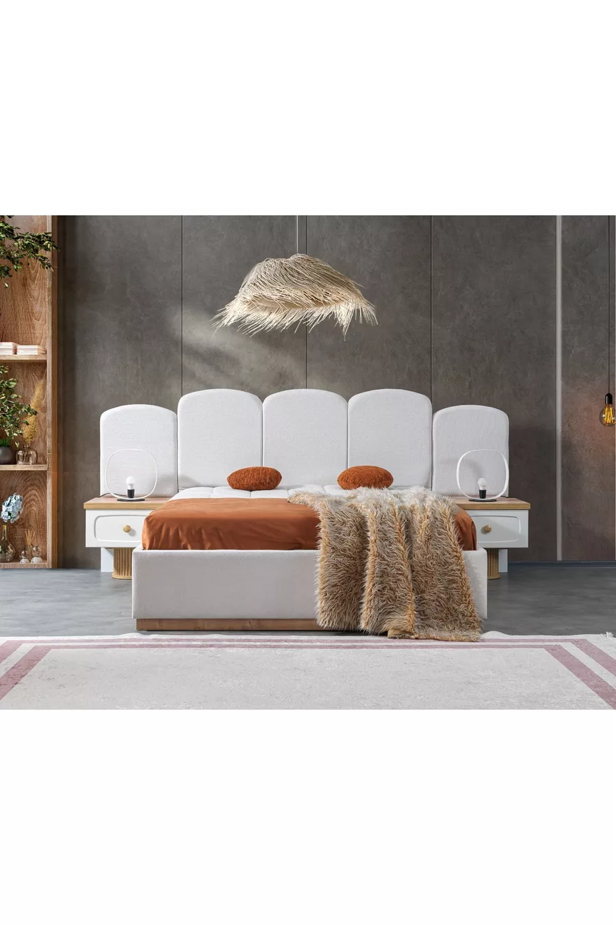 Ensemble de chambre à coucher Diego Commode et Miroir