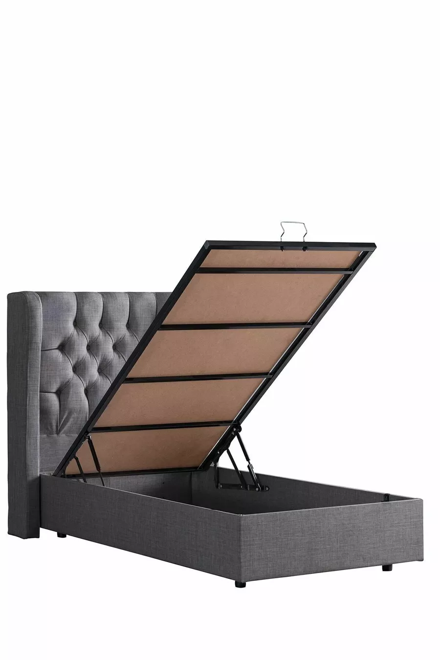 Ensemble de lit Comfort Riga avec sommier simple et tête de lit, gris