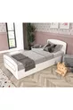 Lit simple en MDF Hayal blanc - Compatible avec les lits de Cm X Cm