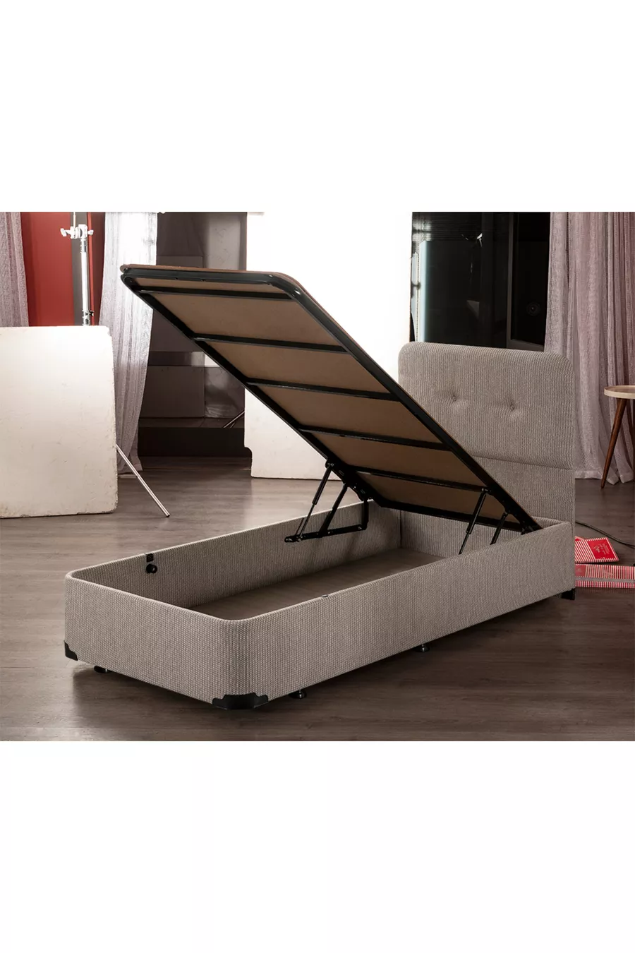 Niron Baza - Lit coffre simple Cm avec tissu classique