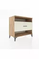 Commode Hyperion à une étagère et un tiroir, pin et marbre d'onyx