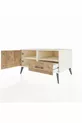 Commode Kronos 2 étagères, 1 tiroir, 1 porte, Pierre de lune-Pin