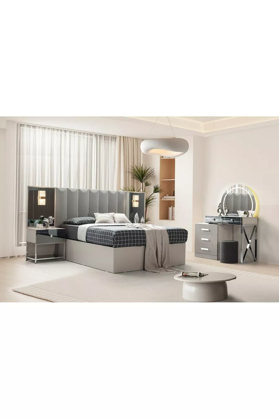 ENSEMBLE DE CHAMBRE À COUCHER HAZAL À BASE DE MDF