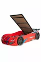 Lit avec voiture, lit avec base Merso et pare-vent - Rouge 1 pièce Matelas Comfort