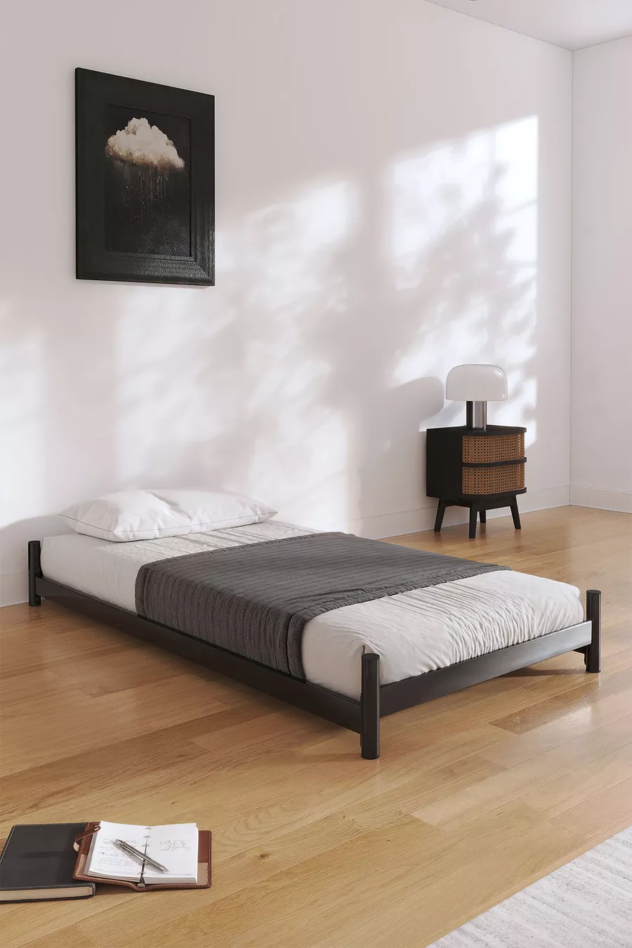Arya Lit Superposé avec Tiroir Compatible avec Lit | Superposé avec Tiroir Noir - Lit au Sol