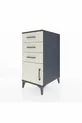 Kronos Table de Chevet 3 Tiroirs avec 1 Porte Anthracite-Pierre de Lune