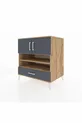 Commode Kronos 4 étagères, 1 tiroir, 2 portes, Pin-Anthracite
