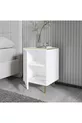 Table de chevet Kozan Blanc Marbre Motif Or