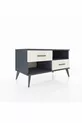 Commode Hyperion à une étagère et deux tiroirs Anthracite-Anthracite/Mer de pierre