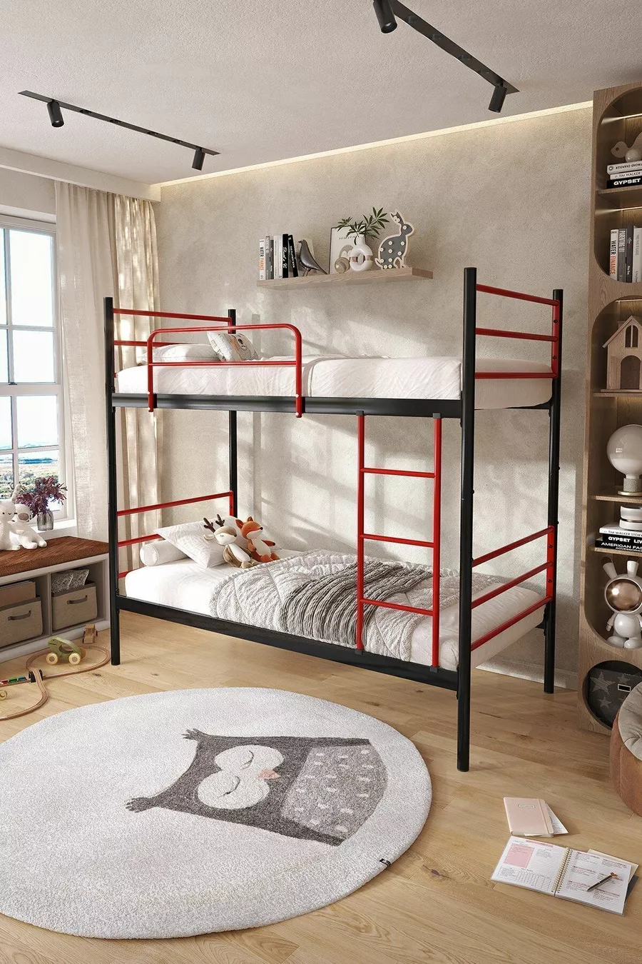 Lits superposés Trend compatibles avec matelas rouge Métal démontable