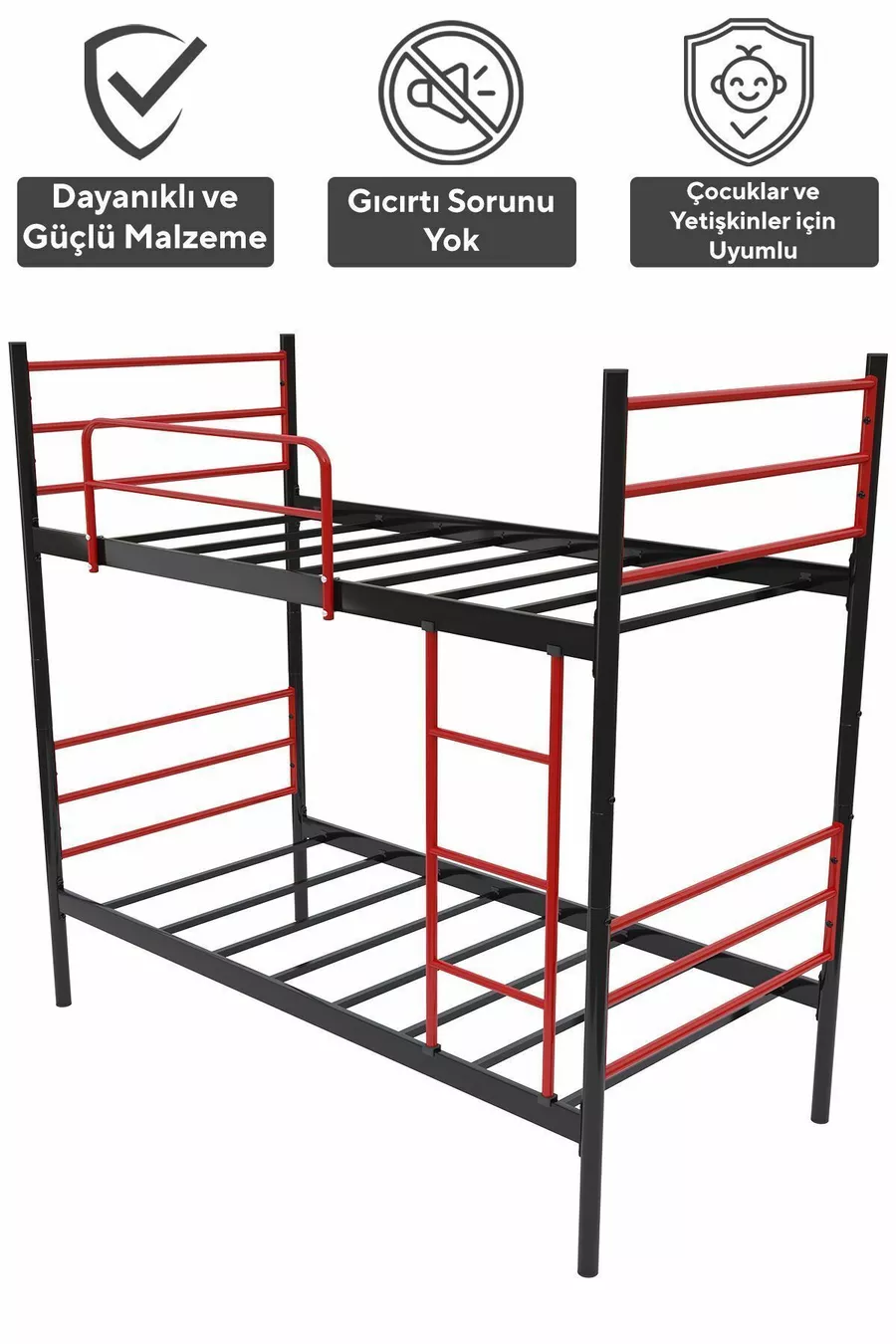 Lits superposés Trend compatibles avec matelas rouge Métal démontable