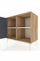 Commode Hyperion 2 étagères avec 1 porte Pin-Anthracite/Pierre de lune