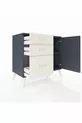Commode Hyperion avec une seule étagère, 3 tiroirs et une porte, Anthracite-Anthracite/Gris pierre