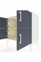Commode Hyperion 2 étagères 4 portes Pierre de lune-Anthracite/Pierre de lune