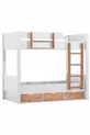 Lit superposé Ranza Asya avec tiroirs amovibles, 2 matelas Comfort