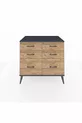 Commode Kronos 6 tiroirs Anthracite-Anthracite/Pin