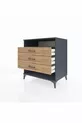 Commode Kronos à une étagère et 3 tiroirs Anthracite-Bois de pin