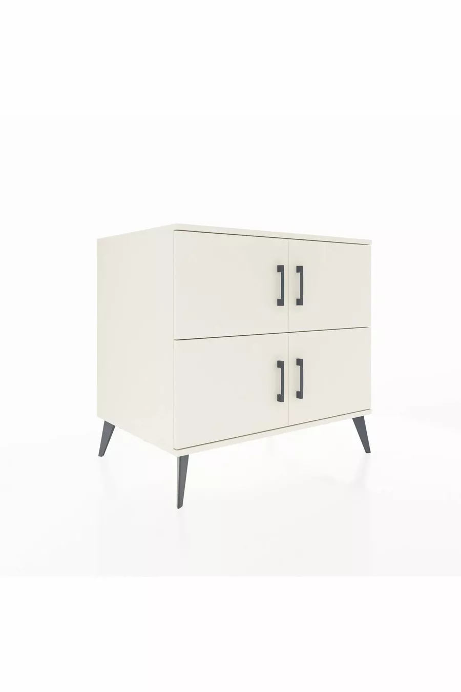Commode Kronos 2 étagères 4 portes Pierre de lune/Pierre de lune/Pin