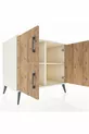 Commode Kronos 2 étagères 3 portes Pierre de lune-Pin/Pierre de lune