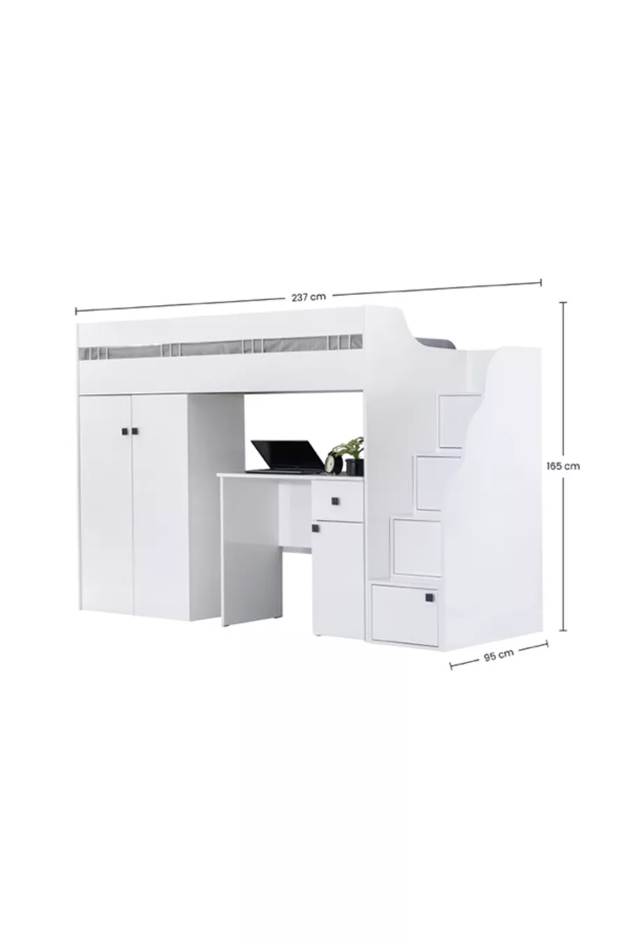 BUREAU AVEC ARMOIRE BLANCHE