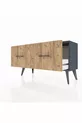 Commode Arges 2 Tiroirs Anthracite-Anthracite/Sapin
