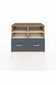 Commode Hyperion 4 étagères 2 tiroirs Pin-Aya/Anthracite