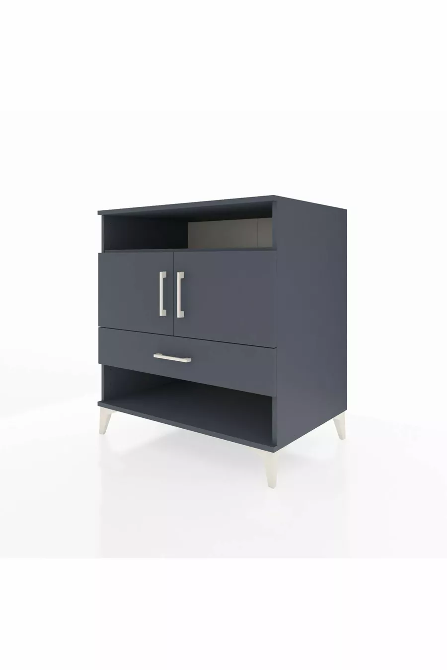 Commode Kronos avec 3 étagères, 1 tiroir et 2 portes, Anthracite-Anthracite