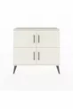 Commode Arges 2 étagères 4 portes Pierre de lune/Pin