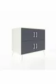 Commode Kronos 2 étagères 4 portes Pierre de Lune-Anthracite