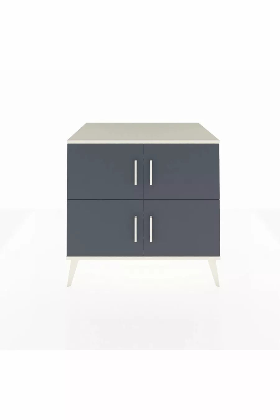 Commode Kronos 2 étagères 4 portes Pierre de Lune-Anthracite