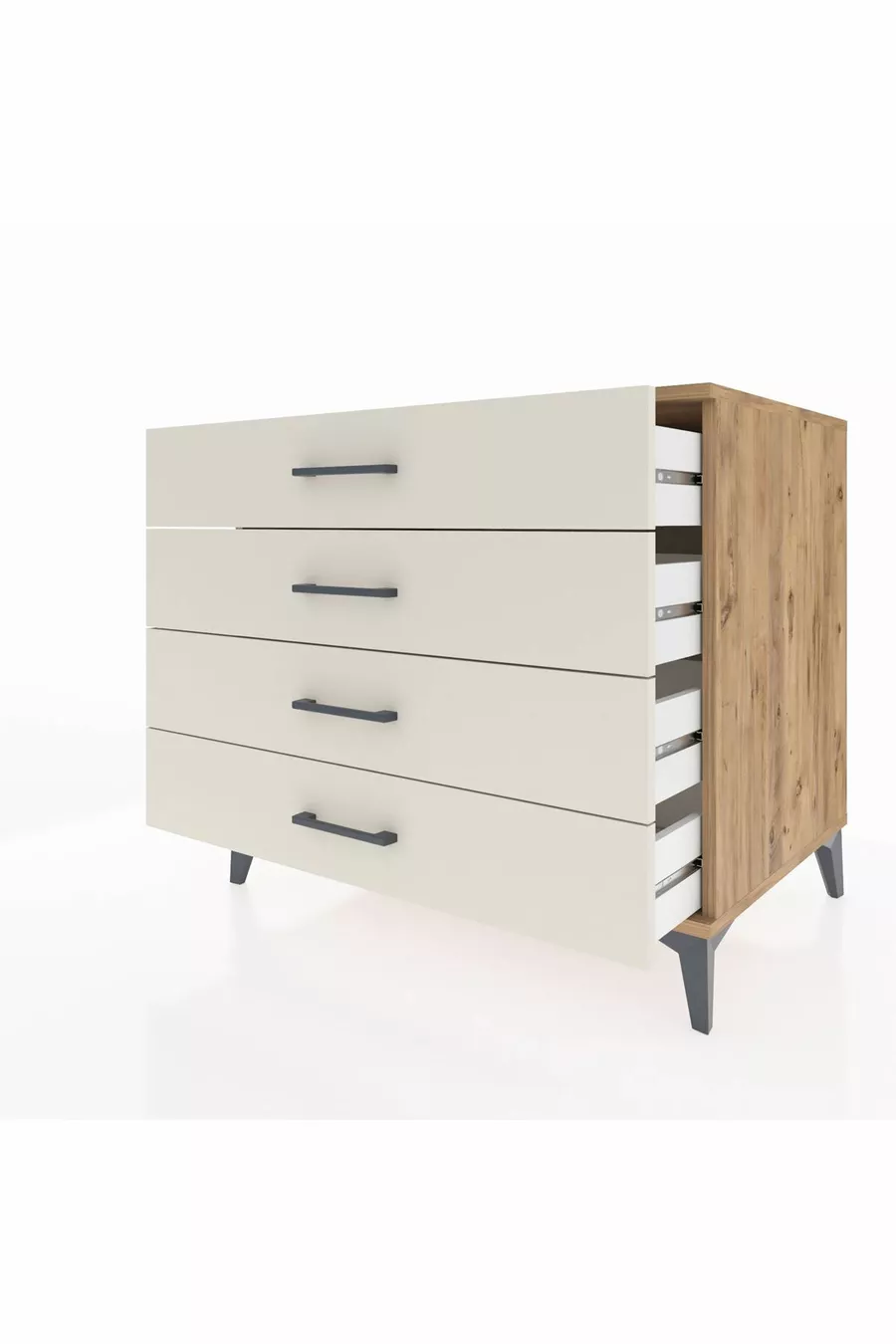 Commode Kronos à 4 tiroirs Pin-Pierre d'Agate