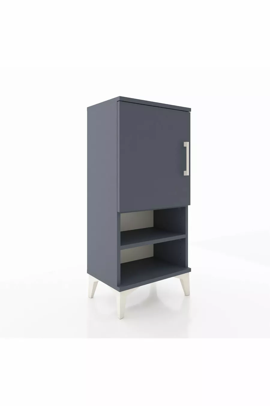 Table de chevet Arges à 3 étagères avec 1 porte, anthracite-anthracite