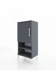 Table de chevet Arges à 3 étagères avec 1 porte, anthracite-anthracite